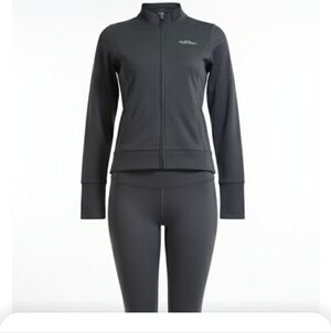 ALO Yoga Gray  Jacket with Full-Length Zipper